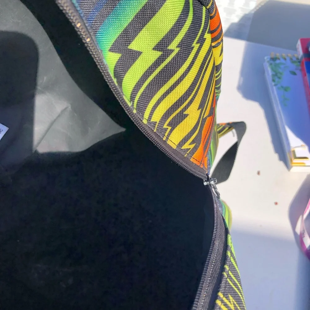 Yak Pak Vibrant Multicolor Zigzag Men's Backpack - Green/Orange/Yellow